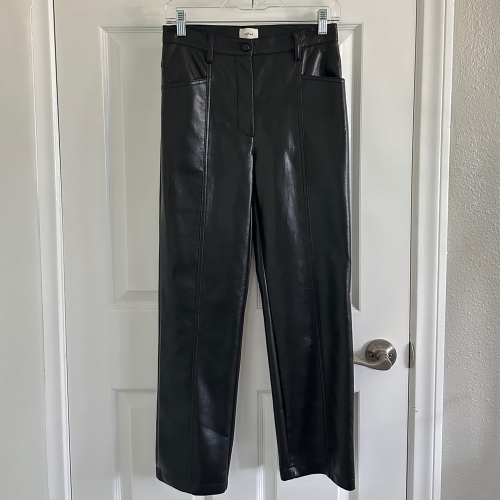 Aritzia Wilfred The Melina Black Vegan Leather Pants